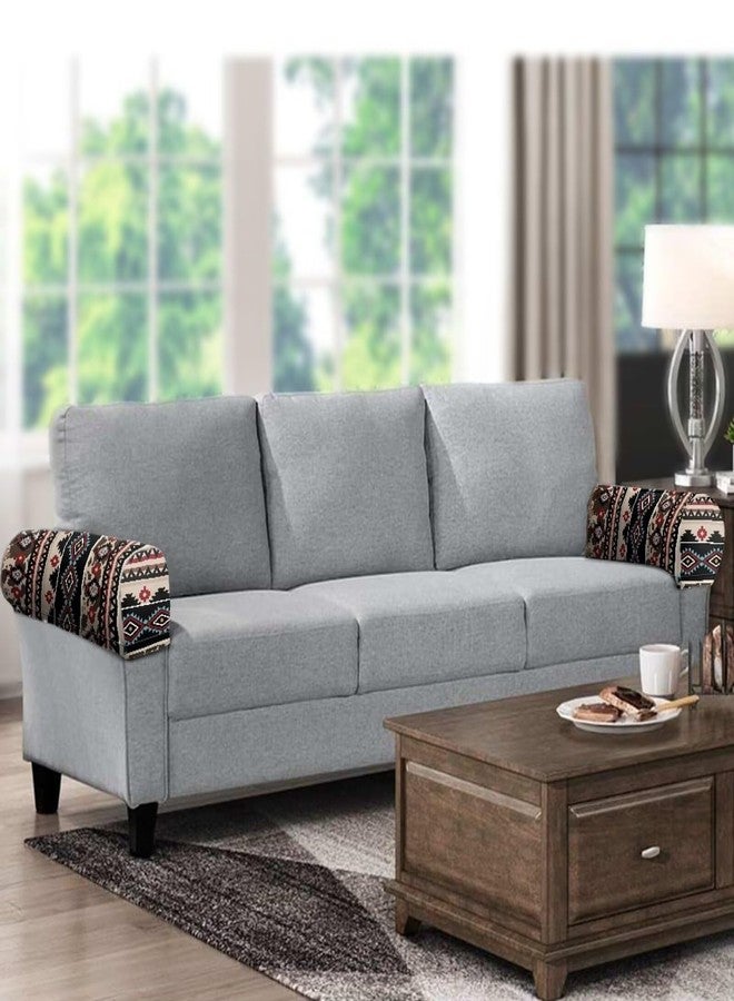 Wanzuoeng Aztec Tribal Print Armrest Covers for Sofa, One Pair Sofa Arm Cover Stretchable Couch Arm Covers, Wear-Resistant Arm Covers for Chairs Couch Sofa Armchair - Image 2